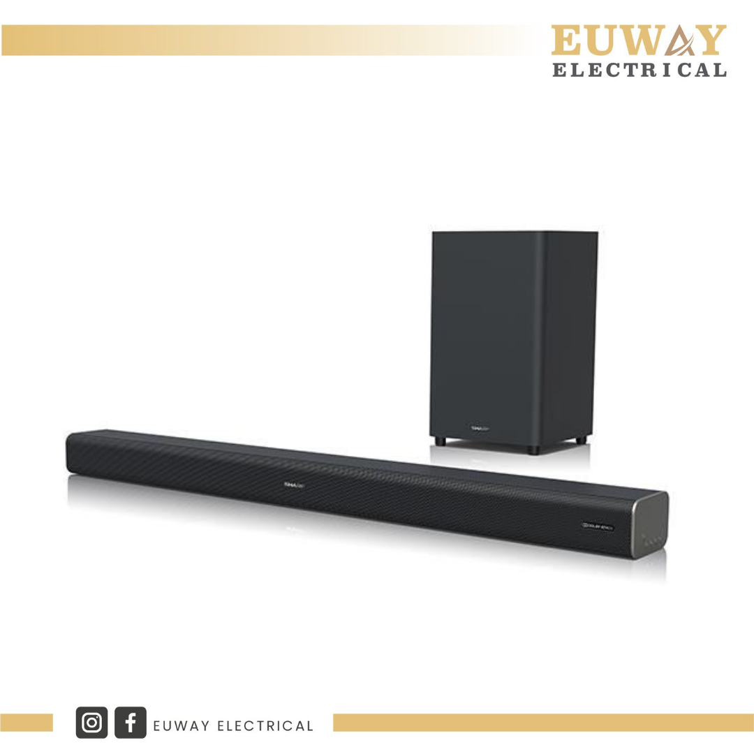sharp 220w dolby atmos sound bar with wireless subwoofer htsbw460