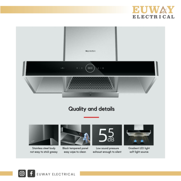 DE&E 90CM RANGE HOOD HT936