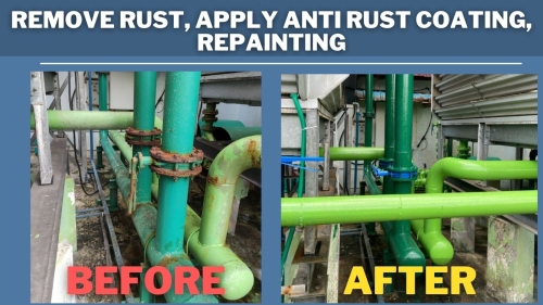 Remove rust, Apply anti rust coating, repainting