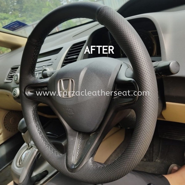 HONDA CIVIC FD STEERING WHEEL REPLACE LEATHER