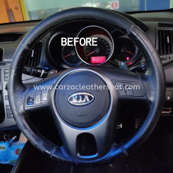 KIA FORTE STEERING WHEEL REPLACE LEATHER