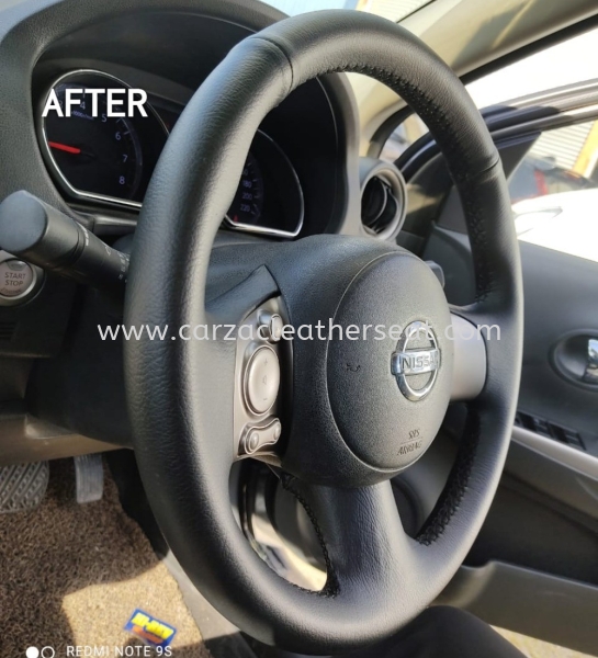 NISSAN ALMERA STEERING WHEEL REPLACE LEATHER 