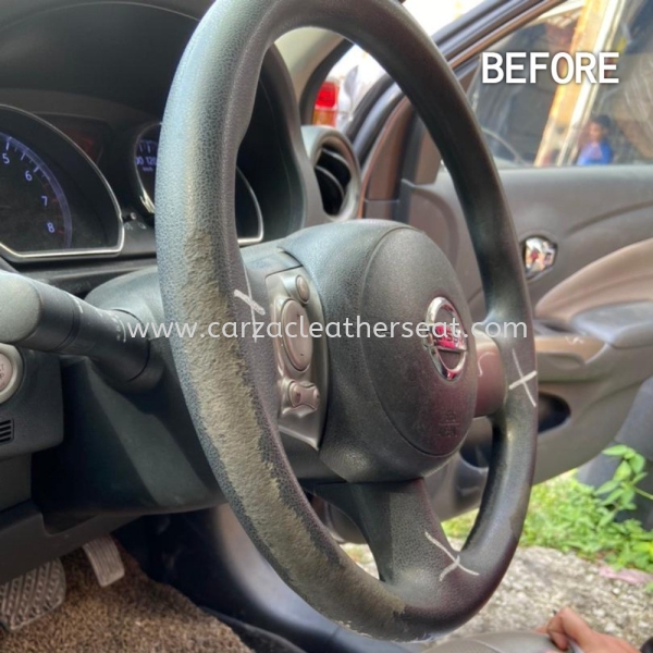 NISSAN ALMERA STEERING WHEEL REPLACE LEATHER 