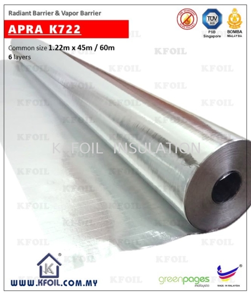 APRA K722 TUV BOMBA DS Fire Retardant BS 476 part 6&7 6 layers 1-way paper foil vapor barrier