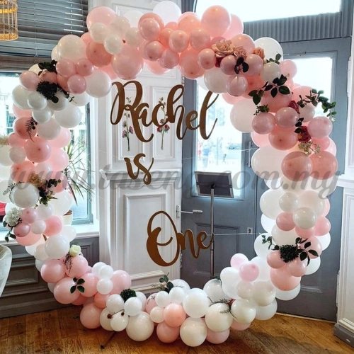 Balloon Arch 2.4m Round - White (B-AC-RG-WH1)