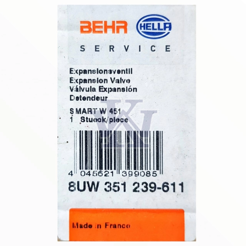 SMART FORTWO EXPANSION VALVE MAHLE BEHR 7013097 326311 8UM 351 239-611