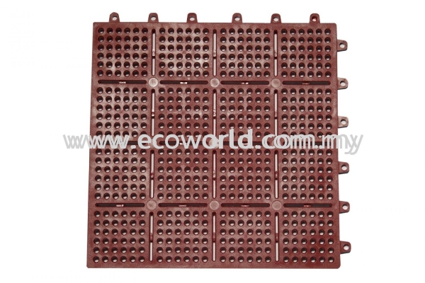 Eco Interlocking PVC Mat-Maroon