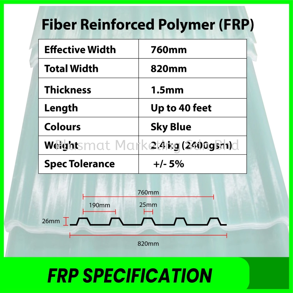 FRP - FIBRE REINFORCE PANEL TRANSLUCENT ROOFING SHEET