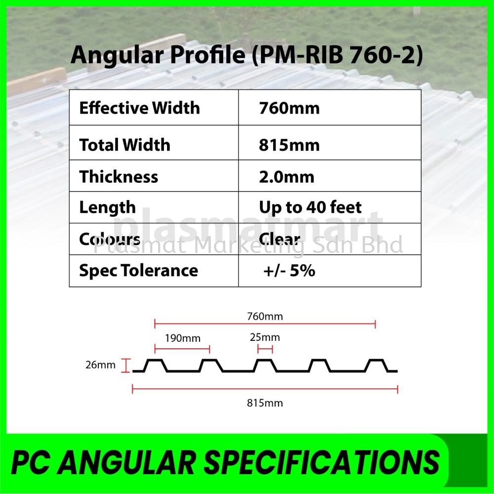 POLYCARBONATE INDUSTRY ANGULAR ROOFING SHEET