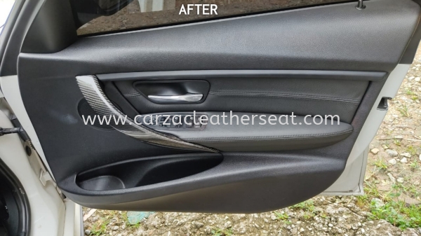 BMW F30 DOOR PANEL REPLACE LEATHER FROM RED TO ALL BLACK 