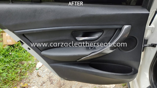 BMW F30 DOOR PANEL REPLACE LEATHER FROM RED TO ALL BLACK 