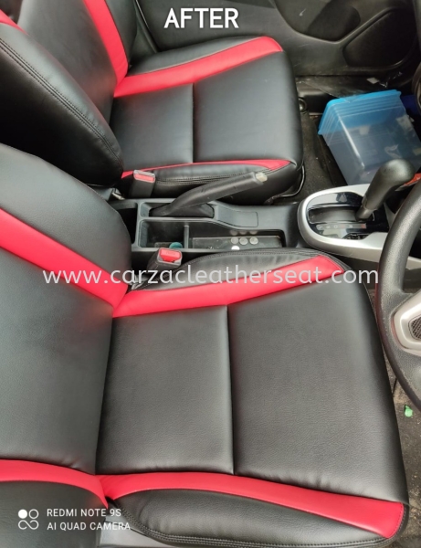 HONDA JAZZ ALL CUSHION REPLACE LEATHER BLACK & RED 