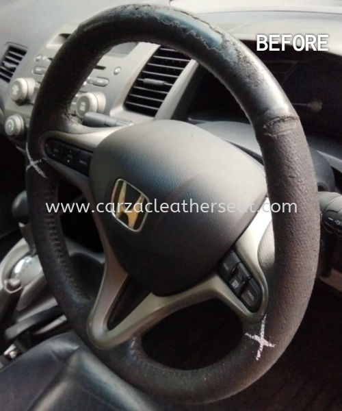 HONDA CIVIC FD STEERING WHEEL REPLACE LEATHER