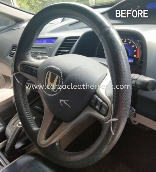HONDA CIVIC FD STEERING WHEEL REPLACE LEATHER