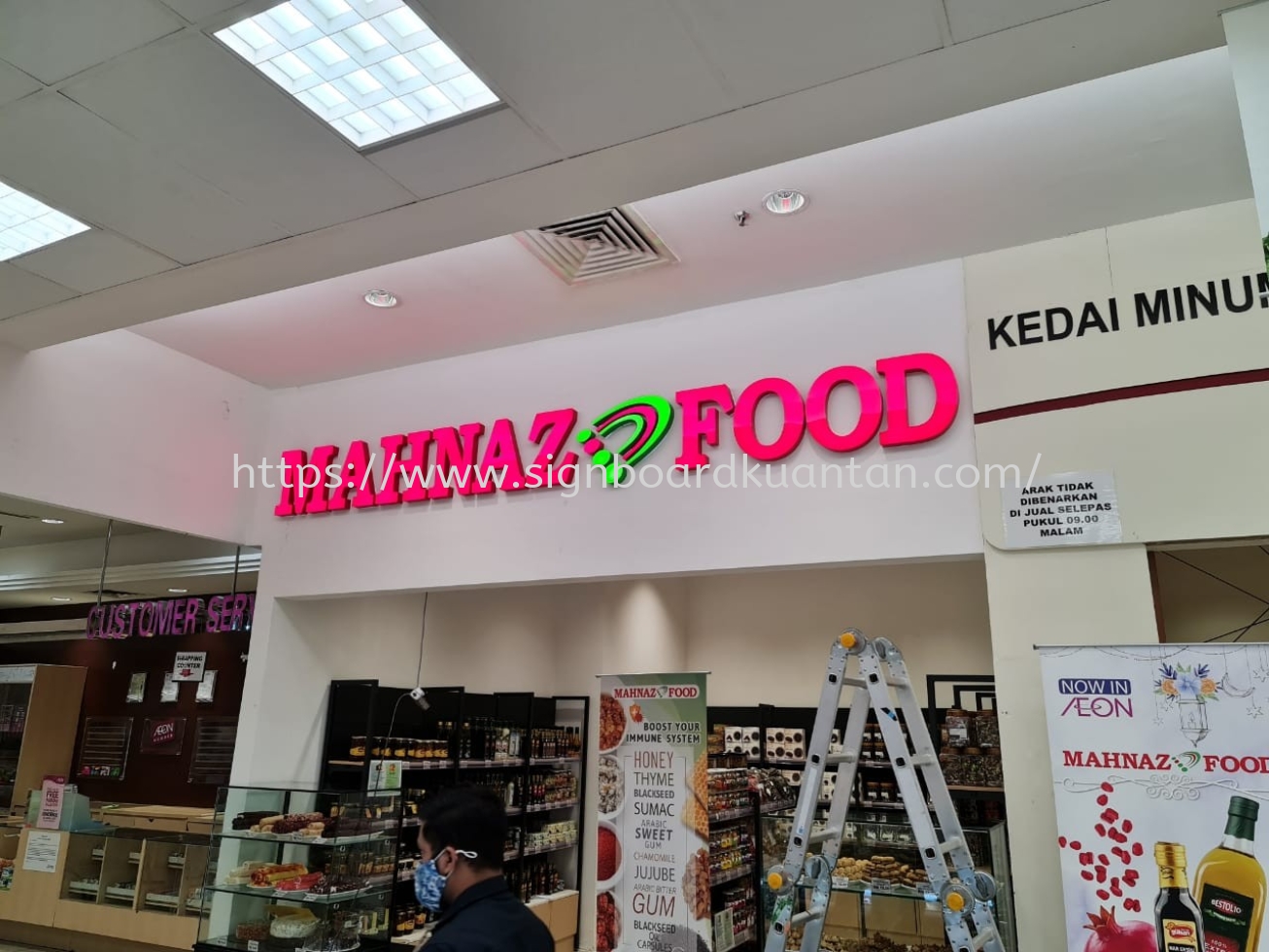 MAHNAZ FOOD INDOOR 3D LED FRONTLIT SIGNAGE AT KUANTAN