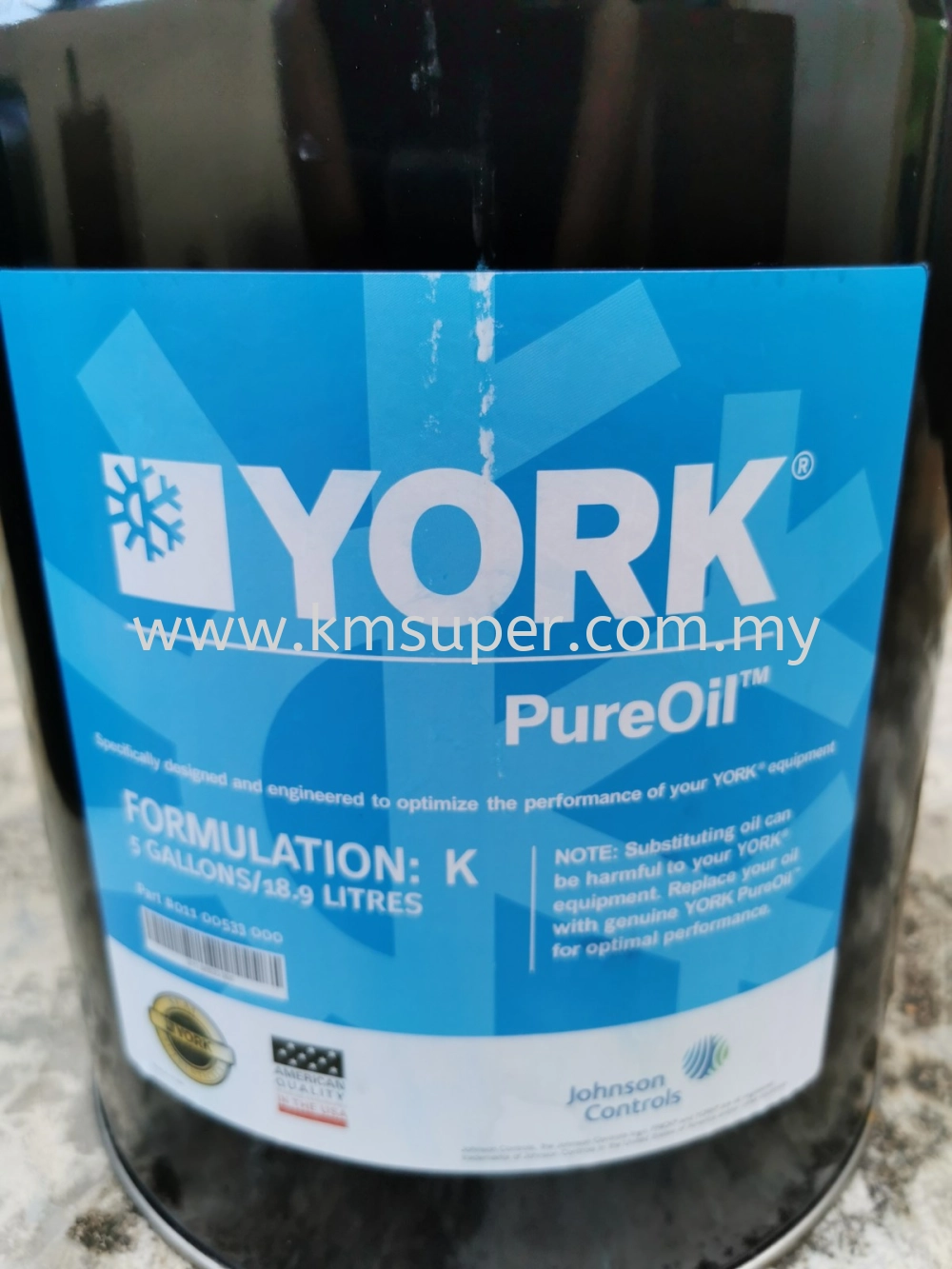 011-00533-000 - YORK COMPRESSOR OIL "K" ; 5 GALLON (18.9 LITERS)