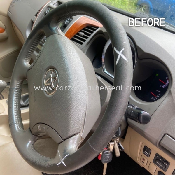 TOYOTA FORTUNER STEERING WHEEL REPLACE LEATHER