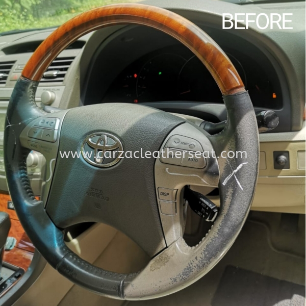 TOYOTA CAMRY STEERING WHEEL REPLACE LEATHER