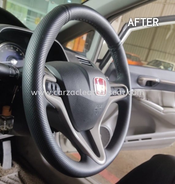 HONDA CIVIC FD STEERING WHEEL REPLACE LEATHER 