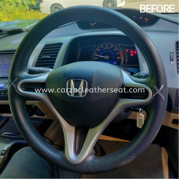 HONDA CIVIC FD STEERING WHEEL REPLACE LEATHER