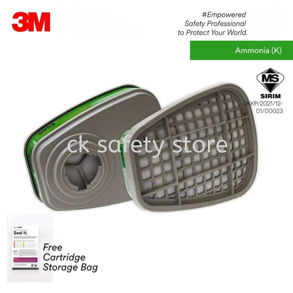 3M 6054 Ammonia K1 Filter/ Cartridge/ 6004 Discontinued/ CE & SIRIM Approved