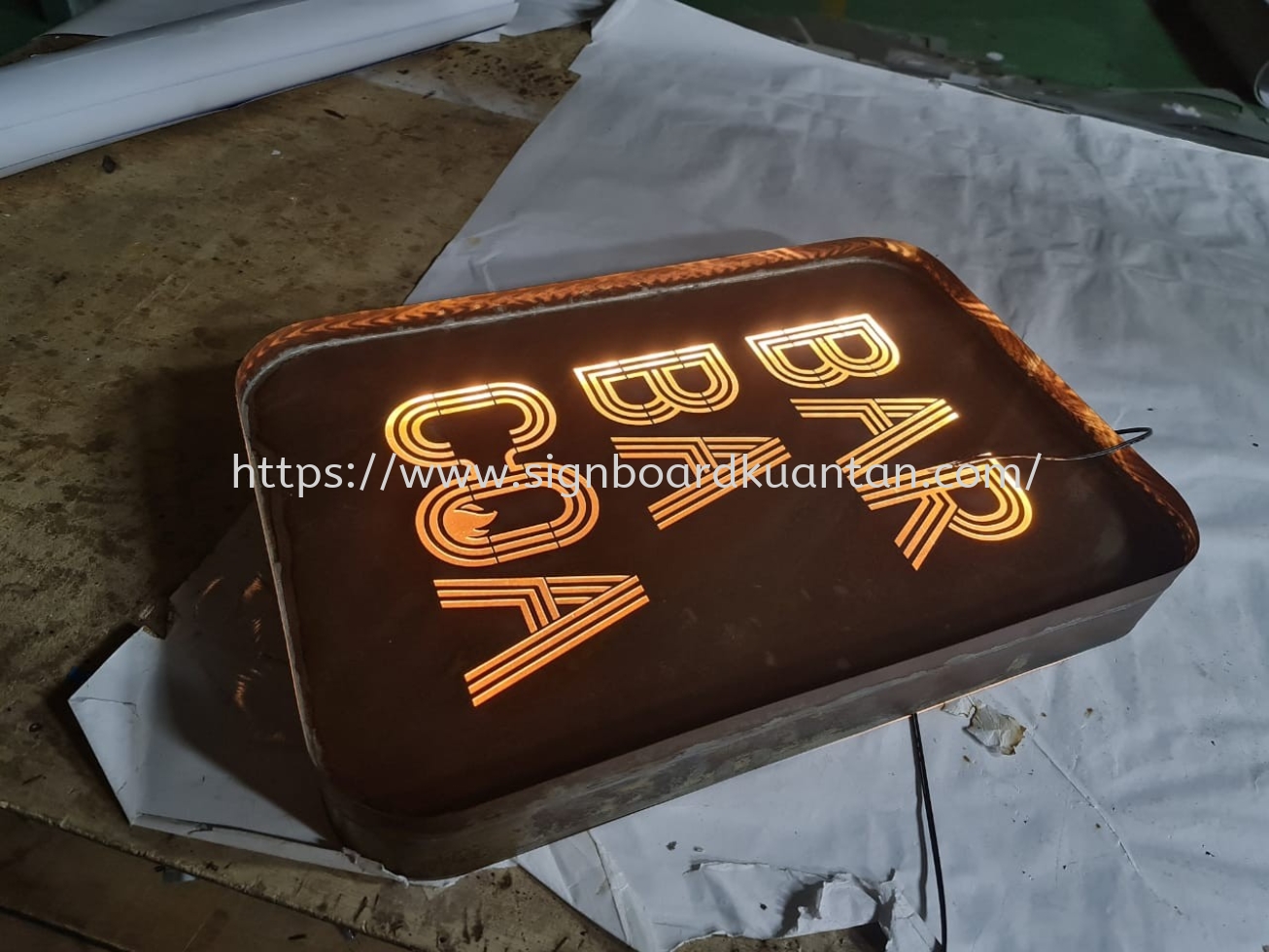 BAR BA COA LASER CUT OUT RUSTING EG SIGNAGE AT PAHANG