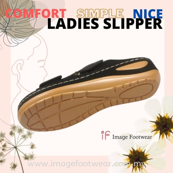 Comfort Ladies Flat Slippers -PS-291-1 BLACK Colour