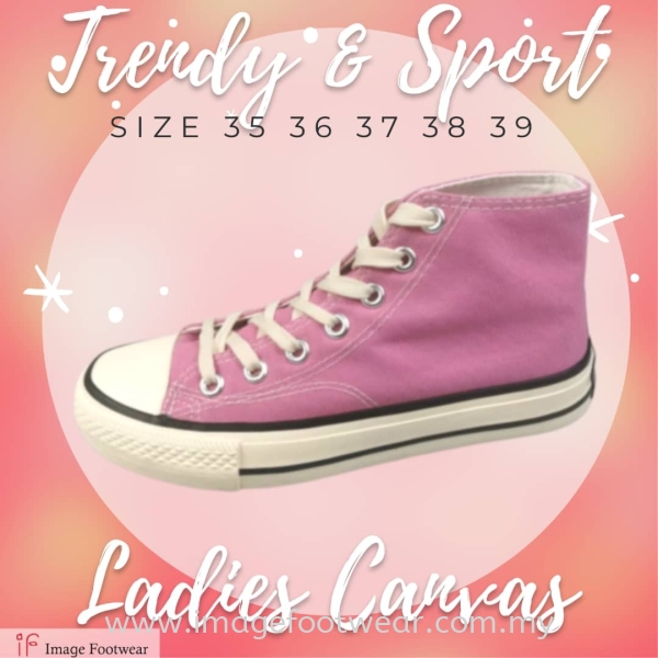Ladies High-Cut Canvas Sports CV-8125- PINK Colour