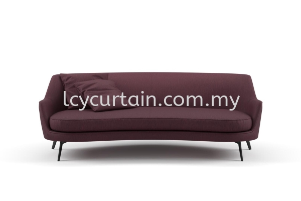 Tuxedo 21 Burgundy Curved Sofa