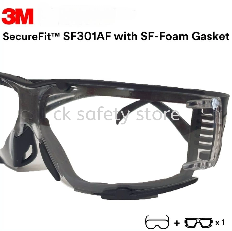 3M SF302AF Grey Lens SecureFit Lightest Safety Eyewear