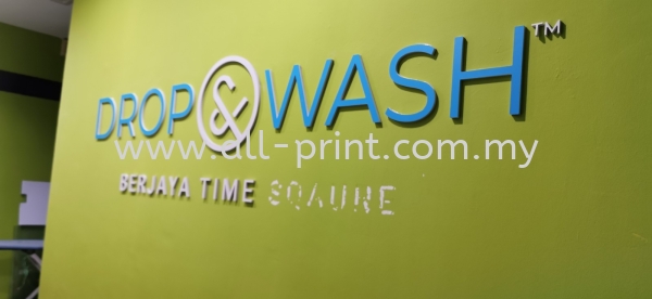 Drop & Wash Time Square - 3D Cut Out Pvc Foam Board Lettering Signage