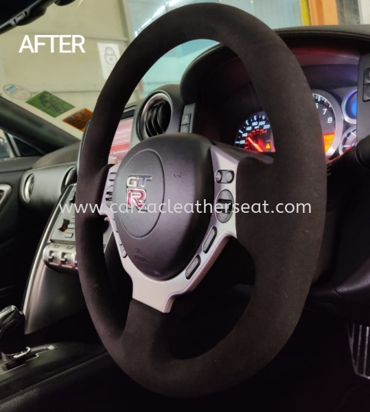 NISSAN GT-R STEERING WHEEL REPLACE ALCANTARA 