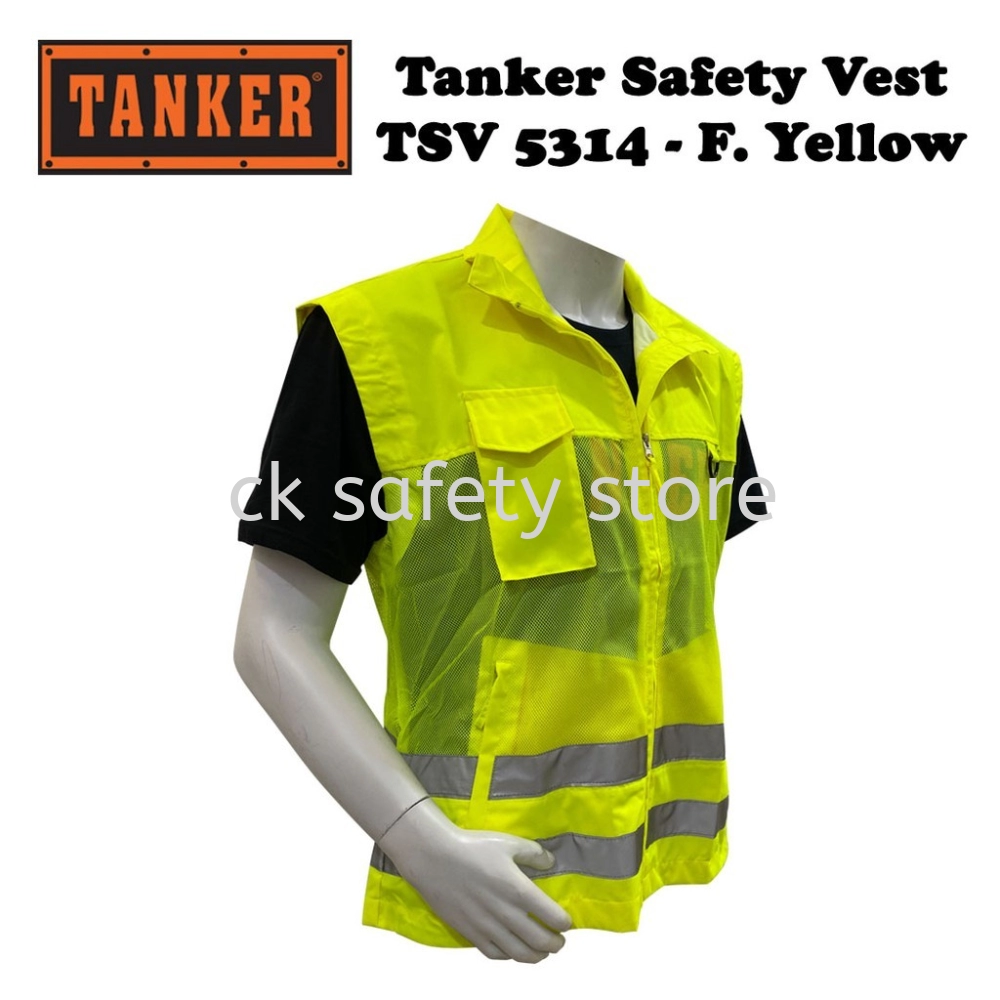 TANKER SAFETY VEST | WITH COLAR AND POCKET TSV5314 (FREE SIZE)