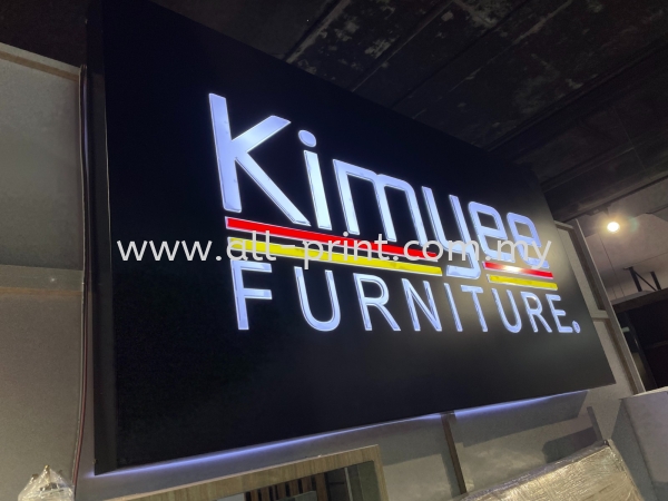 Kimyee Furniture 3D aluminum box up - led font lit