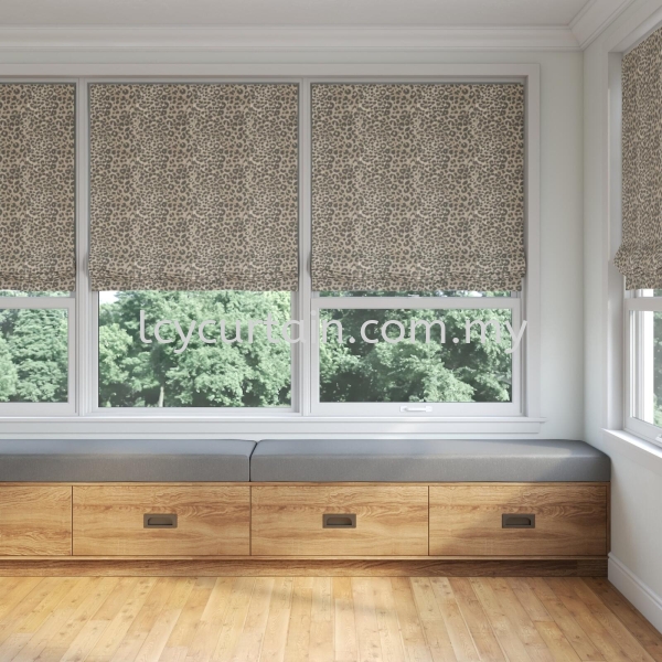 Junglio Tabaqui 02 Bark Roman Blinds