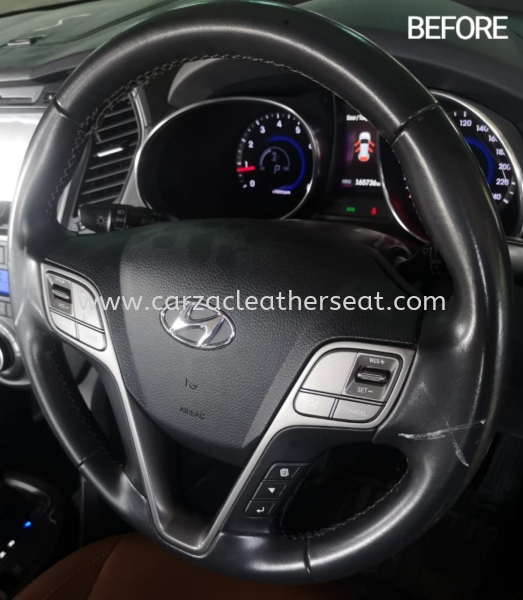 HYUNDAI SANTAFE STEERING WHEEL REPLACE LEATHER 