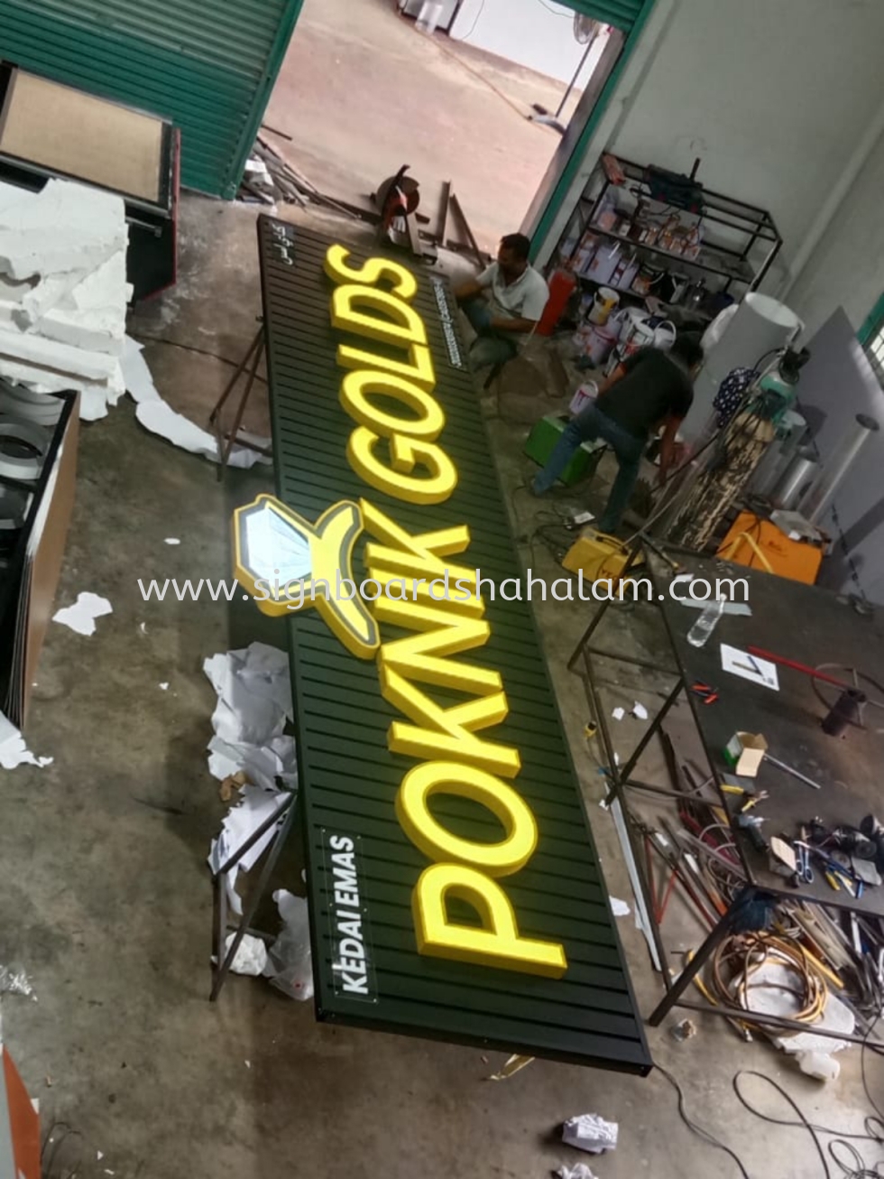 POK NIK GOLDS Kuantan -Aluminium Panel Base With 3D LED Frontlit Signboard 