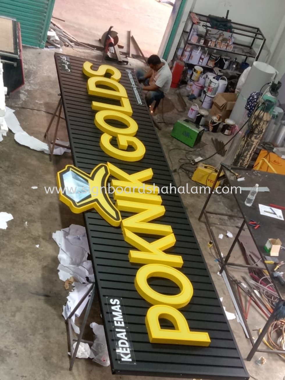 POK NIK GOLDS Kuantan -Aluminium Panel Base With 3D LED Frontlit Signboard 