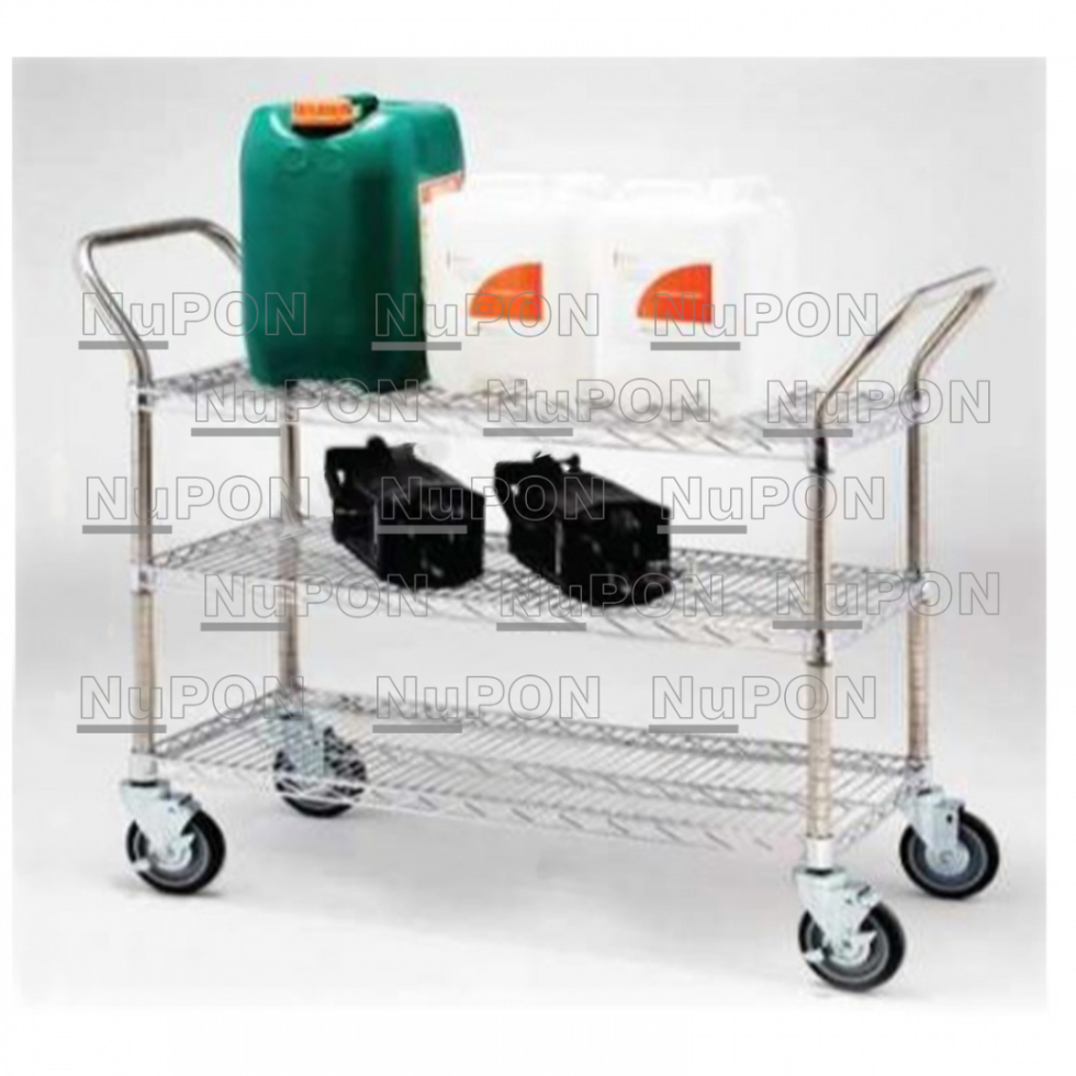 Chrome-Plated Wire Push Cart with Handle