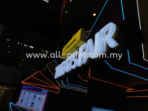 Maybank fair Mid Valley 3d box up lettering + LED conceal (Frontlit)