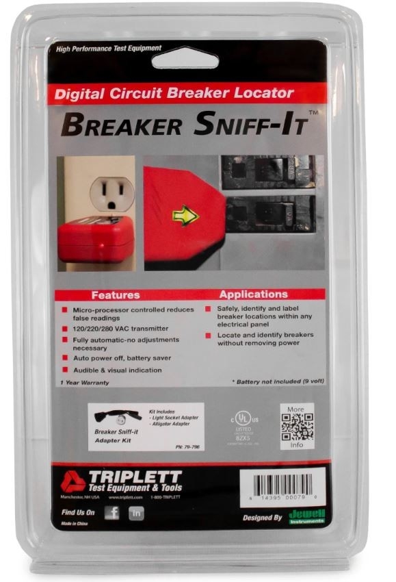 BREAKER SNIFF IT™ MICRO-PROCESSOR CIRCUIT BREAKER LOCATOR: 120/220 VAC TRANSMITTER - (9650)