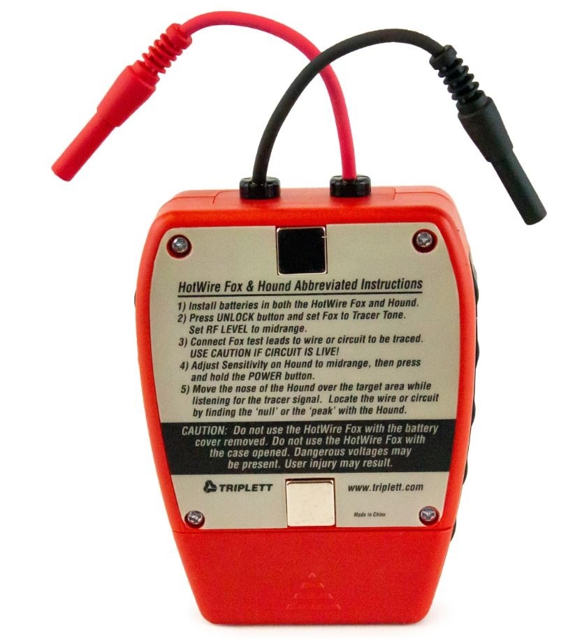 FOX & HOUND HOTWIRE™ LIVE WIRE TONE & PROBE KIT: TRACE LIVE 120/220VAC POWER LINES - (3388)