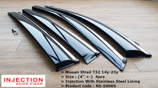 NISSAN XTRAIL T32 2014 - 2023 = INJECTION DOOR VISOR WITH STAINLESS STEEL  LINING NISSAN INJECTION Malaysia, Selangor