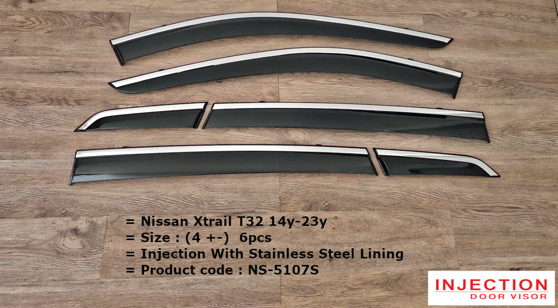 NISSAN XTRAIL T32 2014 - 2023 = INJECTION DOOR VISOR WITH STAINLESS STEEL  LINING NISSAN INJECTION Malaysia, Selangor, Kuala Lumpur (KL), Semenyih  Manufacturer, Supplier, Supply, Supplies