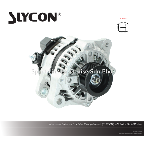 Alternator Daihatsu GranMax Y2009-Present (SLYCON) 12V 80A 4Pin 6PK New