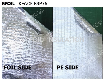 KFACE (FSP 75) Foil Scrim PE, Heat Sealable Foil Facing, 8x6x6 Fiberglass Scrim Reinforced