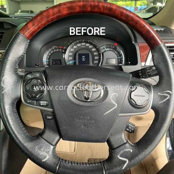 TOYOTA CAMRY STEERING WHEEL REPLACE LEATHER & WOOD