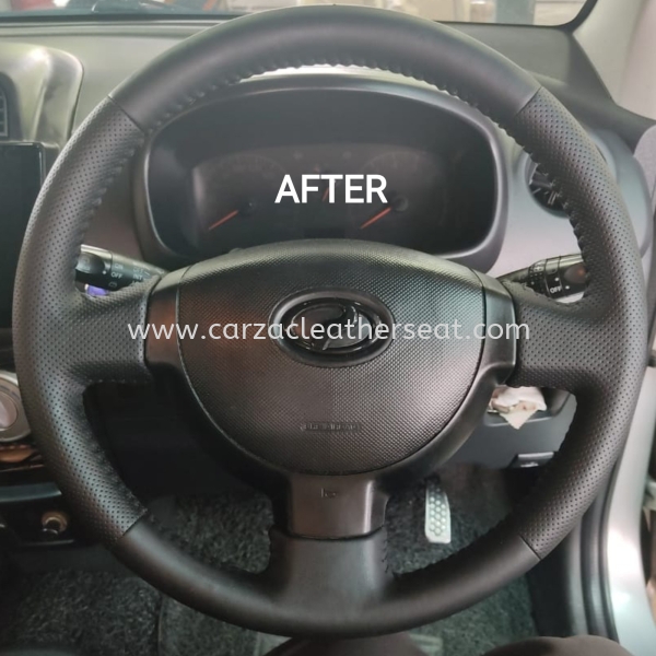 PERODUA MYVI STEERING WHEEL REPLACE LEATHER 