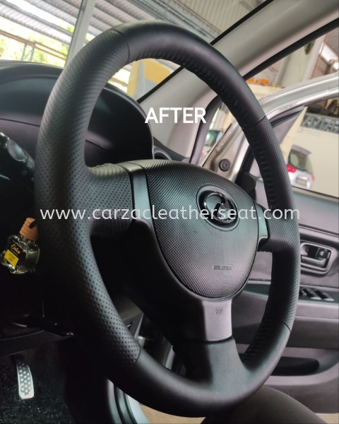 PERODUA MYVI STEERING WHEEL REPLACE LEATHER 