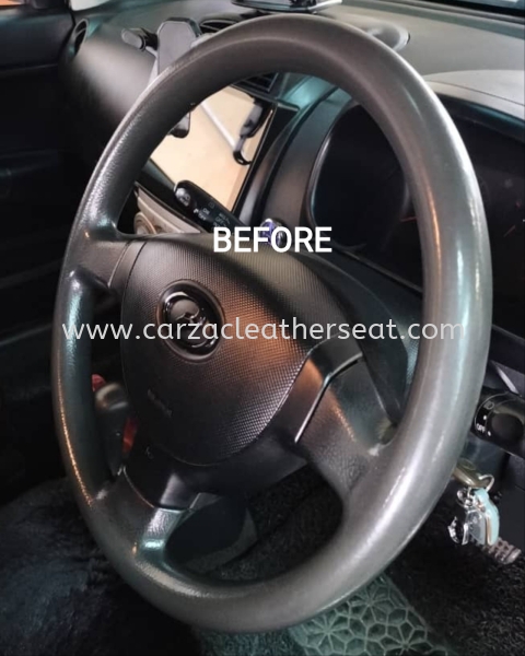 PERODUA MYVI STEERING WHEEL REPLACE LEATHER 